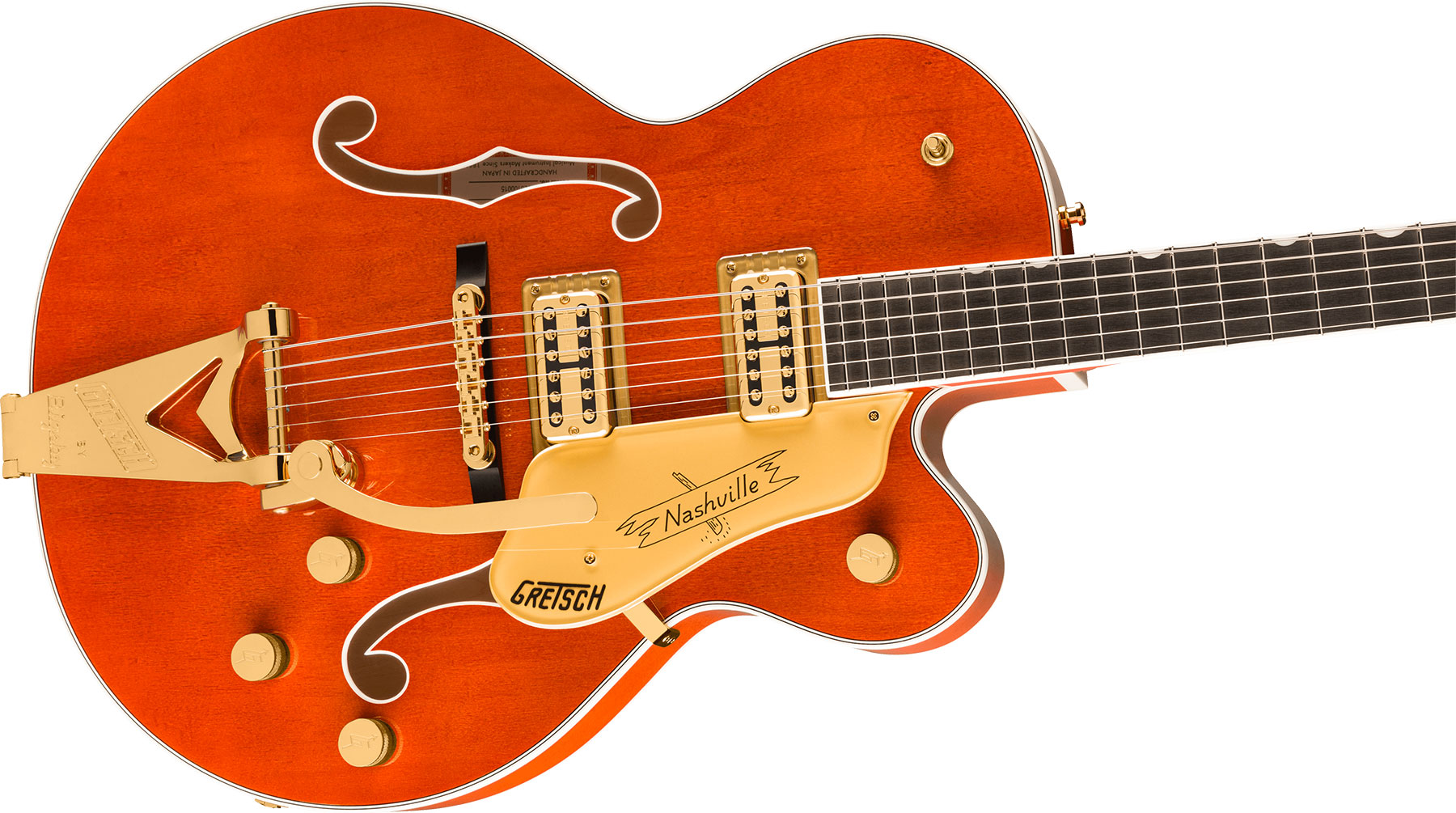 Gretsch Nashville Hollow Body Bigsby Gh Pro Jap 2h Trem Eb - Orange Stain - Semi-Hollow E-Gitarre - Variation 2