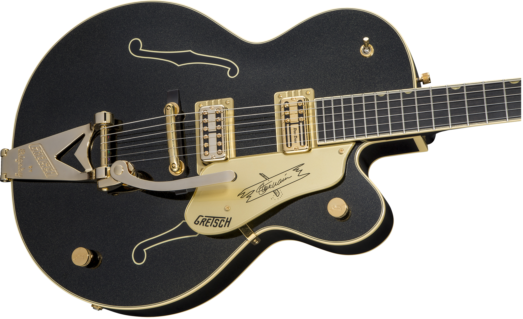 Gretsch Steve Wariner G6120t-sw Nashville Japon Signature Hh Bigsby Eb - Magic Black - Semi-Hollow E-Gitarre - Variation 2