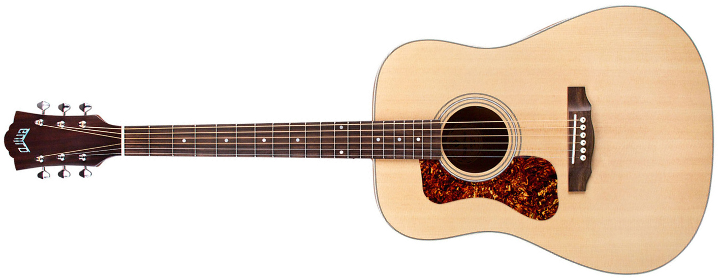 Guild D-240le Mahogany Lh Gaucher Dreadnought Epicea Acajou Pf - Natural - Elektroakustische Gitarre - Main picture