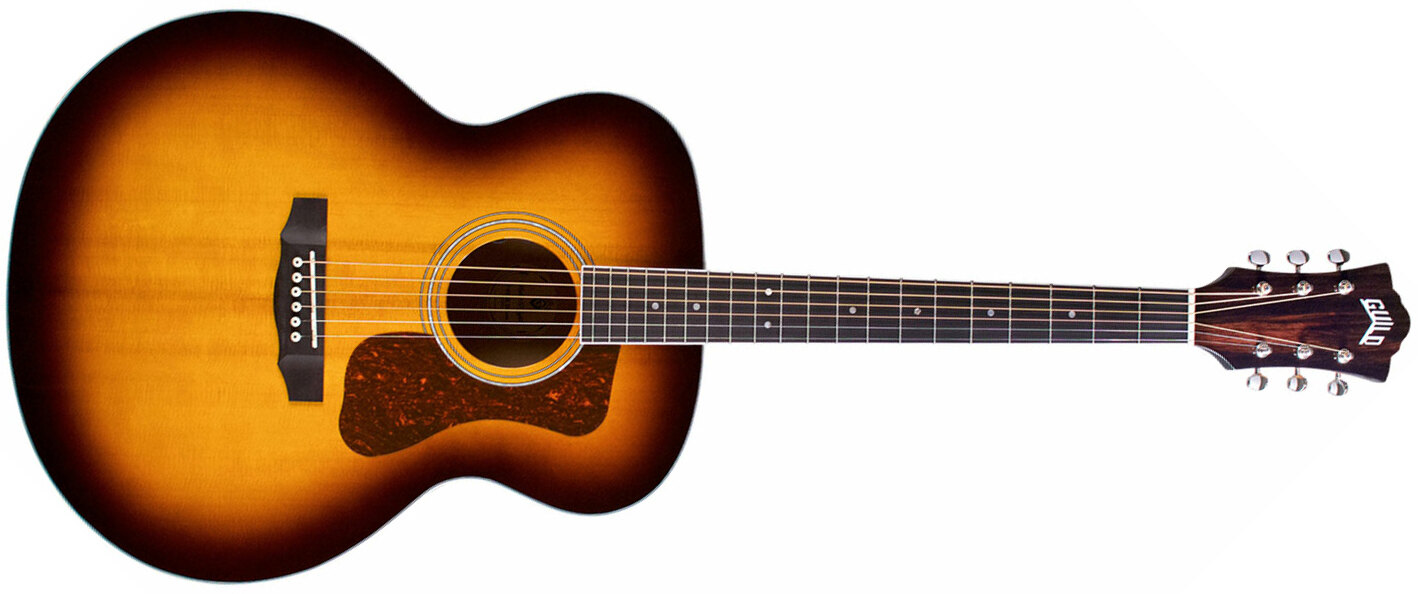Guild F-250e Deluxe Westerly Jumbo Epicea Erable Pf - Antique Burst - Elektroakustische Gitarre - Main picture