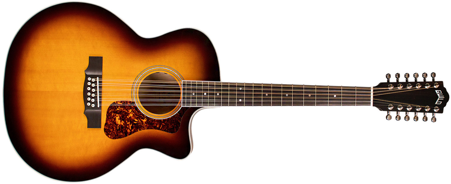 Guild F-2512ce Deluxe Westerly Jumbo Cw 12c Epicea Erable Pf - Antique Burst - Elektroakustische Gitarre - Main picture