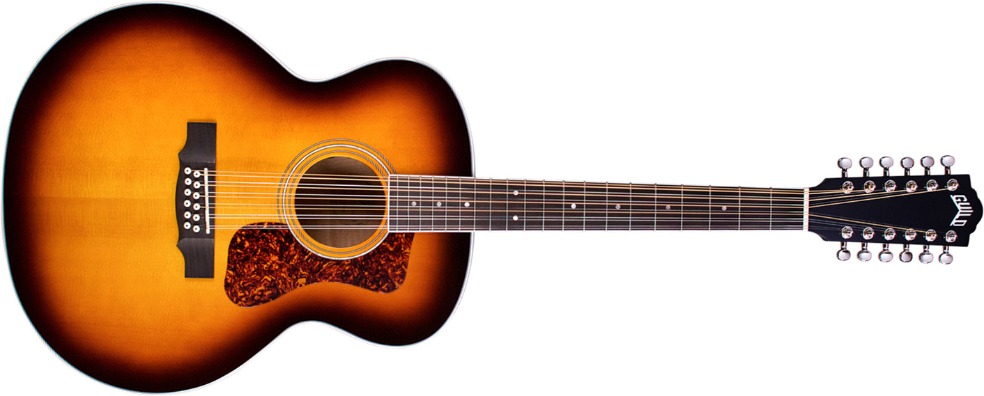 Guild F-2512e Deluxe Westerly Jumbo 12c Epicea Erable Pf - Antique Sunburst - Elektroakustische Gitarre - Main picture