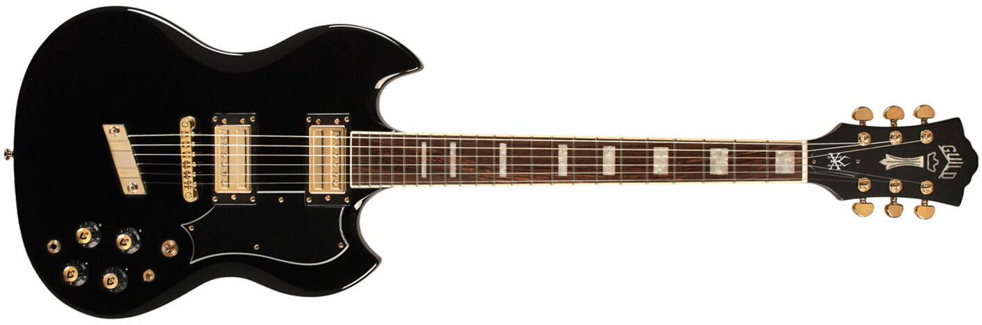 Guild Kim Thayil Polara Newark St Signature 2h Ht Rw - Black - Signature-E-Gitarre - Main picture