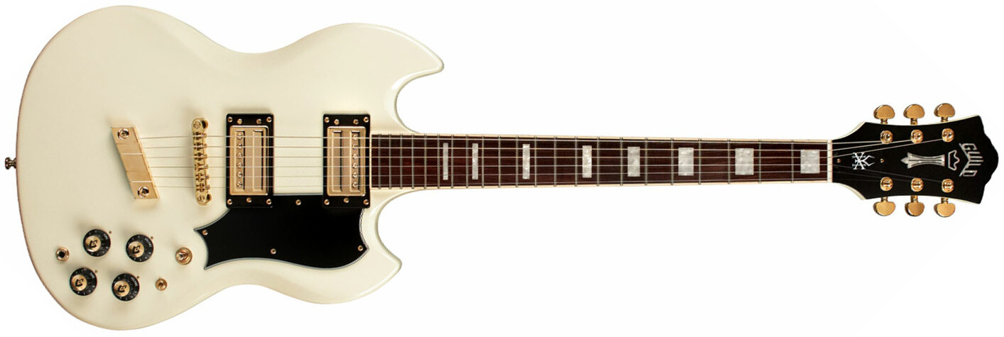 Guild Kim Thayil Polara Newark St Signature 2h Ht Rw - Vintage White - Signature-E-Gitarre - Main picture