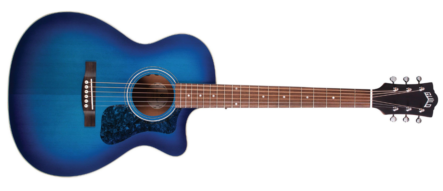 Guild Om-240ce Westerly Orchestra Cw Epicea Acajou Pf - Dark Blue Burst - Elektroakustische Gitarre - Main picture