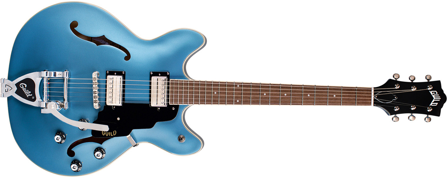 Guild Starfire I Dc Newark St Hh Bigsby Rw - Pelham Blue - Semi-Hollow E-Gitarre - Main picture