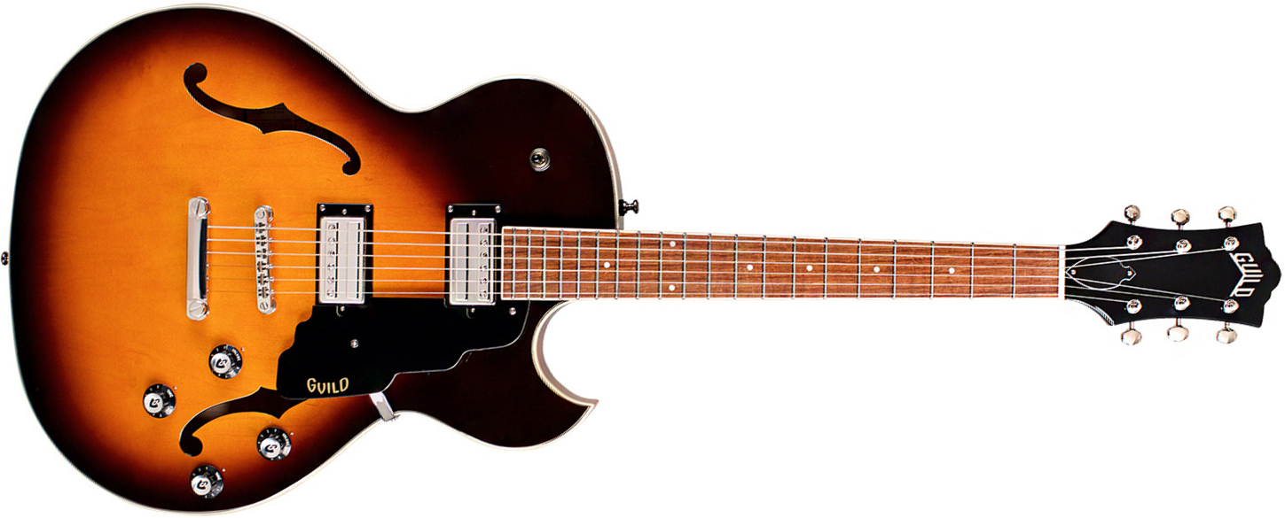 Guild Starfire I Sc Newark St Hh Bigsby Rw - Antique Burst - Semi-Hollow E-Gitarre - Main picture