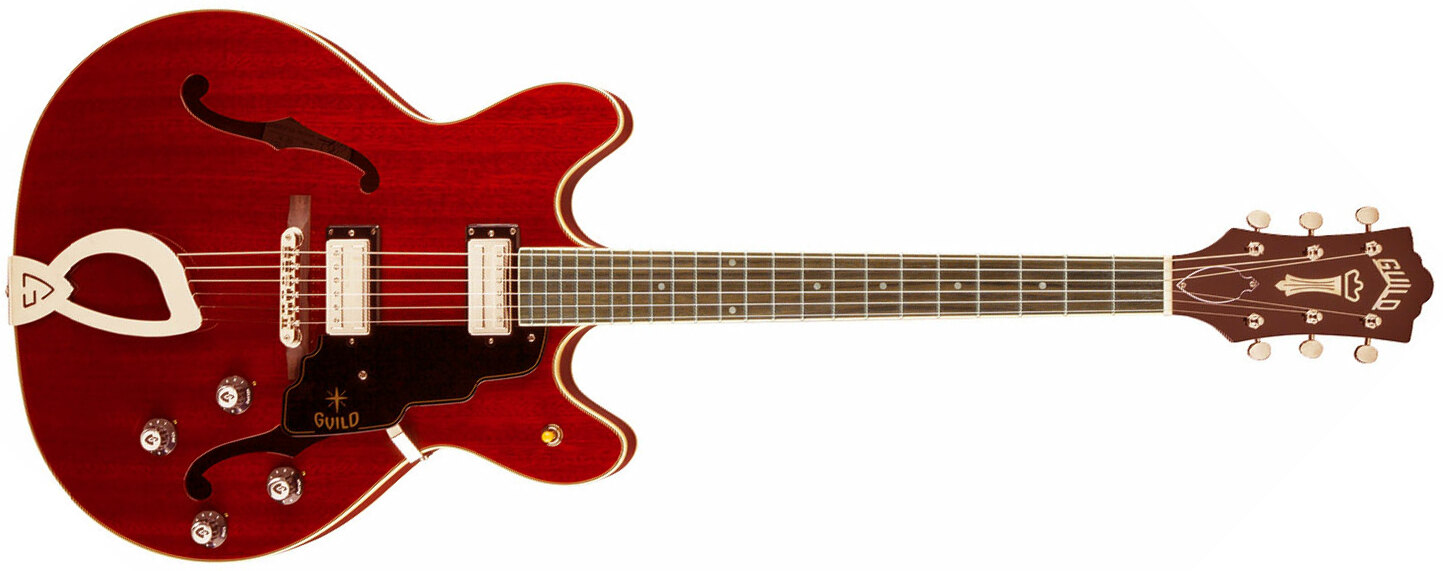 Guild Starfire Iv Newark St Hh Ht Rw - Cherry Red - Semi-Hollow E-Gitarre - Main picture