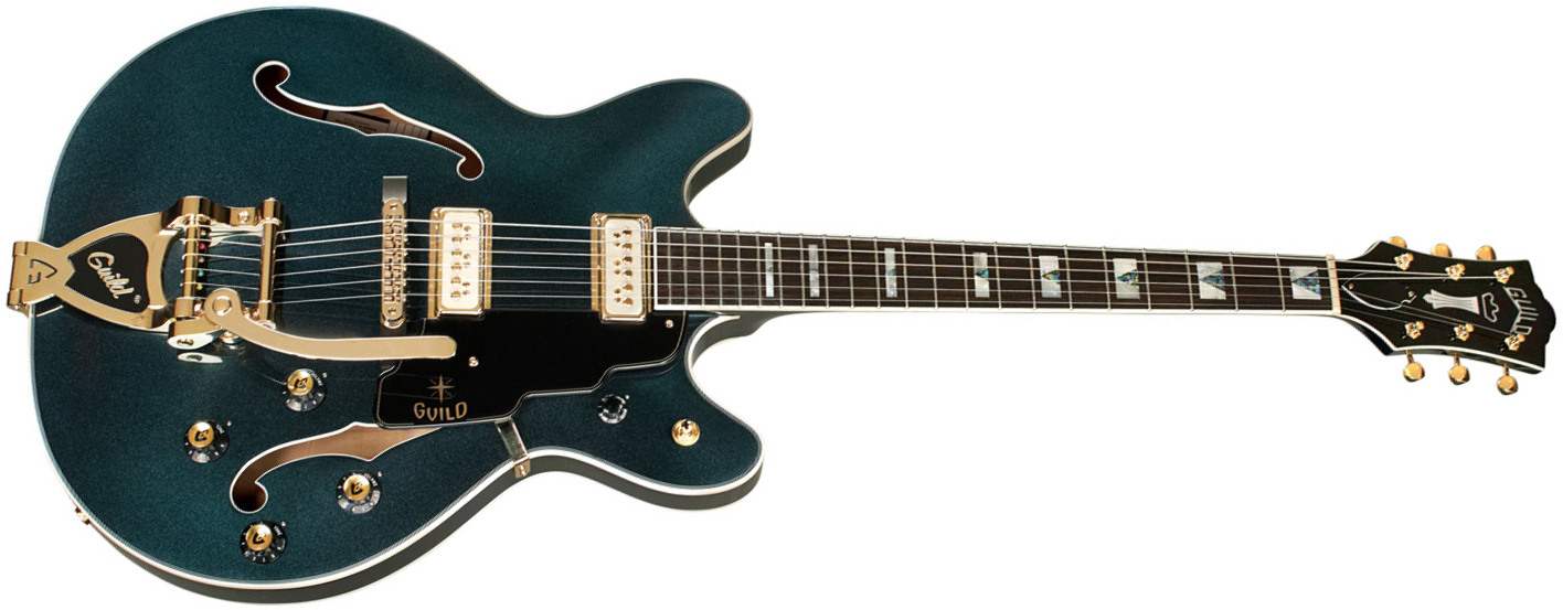 Guild Starfire Vi Special Newark 2h Bigsby Eb - Kingswood Green - Semi-Hollow E-Gitarre - Main picture