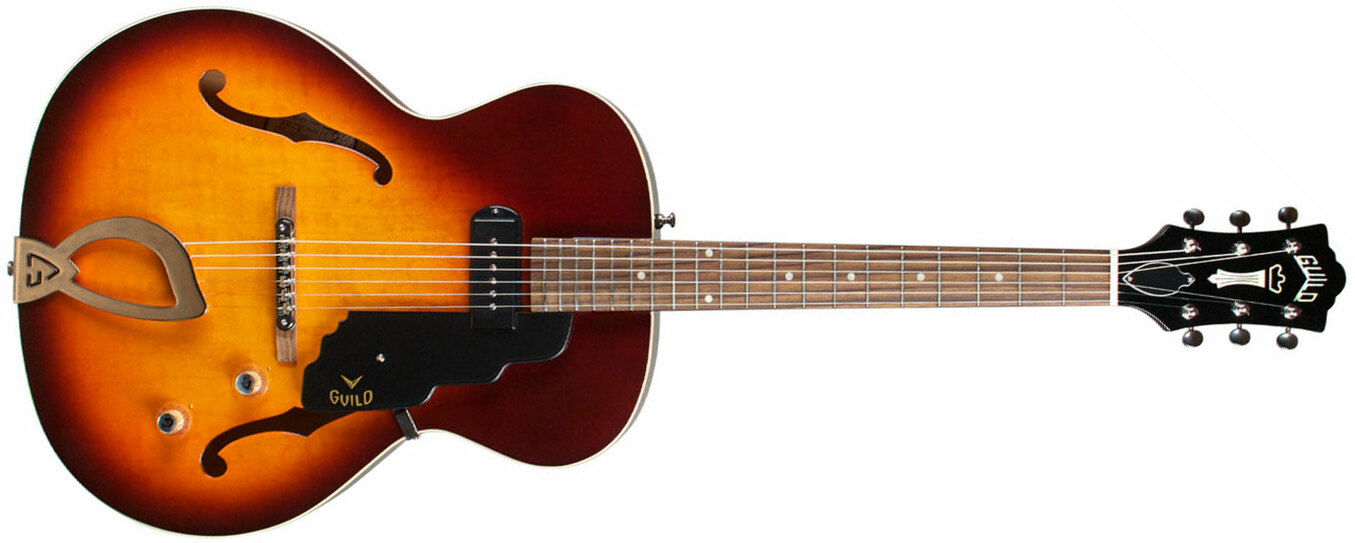 Guild T-50 Slim Newark St Collection - Vintage Sunburst - Semi-Hollow E-Gitarre - Main picture