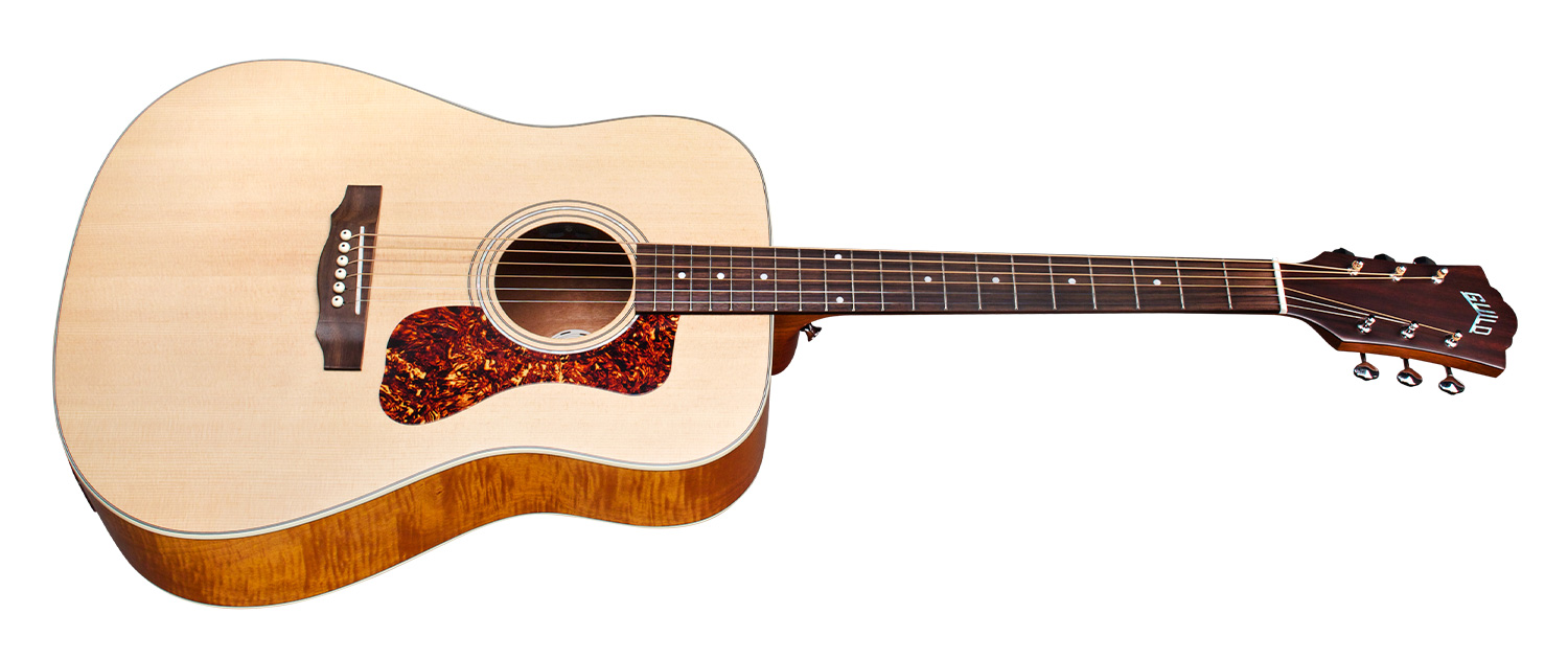 Guild D-240e Flamed Mahogany Ltd Epicea Acajou Pf - Natural - Elektroakustische Gitarre - Variation 1