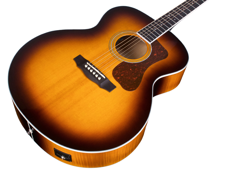 Guild F-250e Deluxe Westerly Jumbo Epicea Erable Pf - Antique Burst - Elektroakustische Gitarre - Variation 3