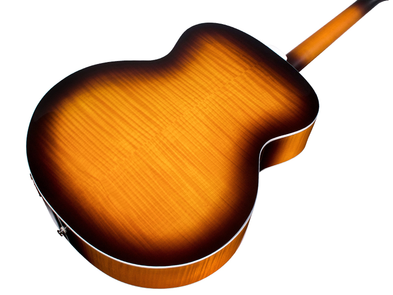 Guild F-250e Deluxe Westerly Jumbo Epicea Erable Pf - Antique Burst - Elektroakustische Gitarre - Variation 4