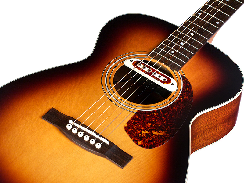 Guild M-240e Troubadour Westerly Concert Epicea Acajou - Vintage Sunburst - Elektroakustische Gitarre - Variation 2