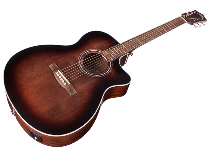 Guild Om-240ce Westerly Orchestra Cw Epicea Acajou Pf - Antique Charcoal Burst - Elektroakustische Gitarre - Variation 1