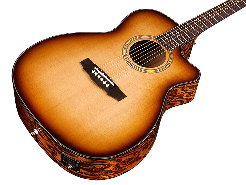 Guild Om-260ce Deluxe Burl Westerly Orchestra Cw Epicea Frene Pf - Edge Burst - Elektroakustische Gitarre - Variation 2