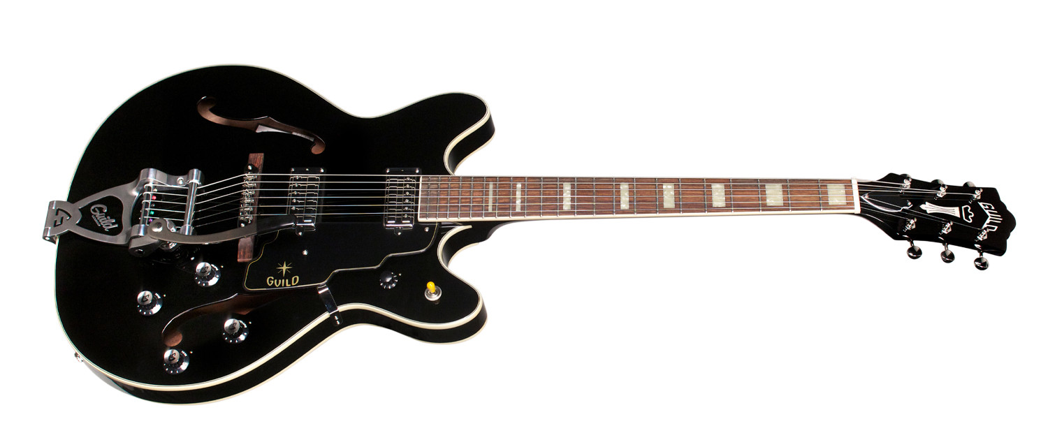 Guild Starfire V Newark St Hh Bigsby Rw - Black - Semi-Hollow E-Gitarre - Variation 1