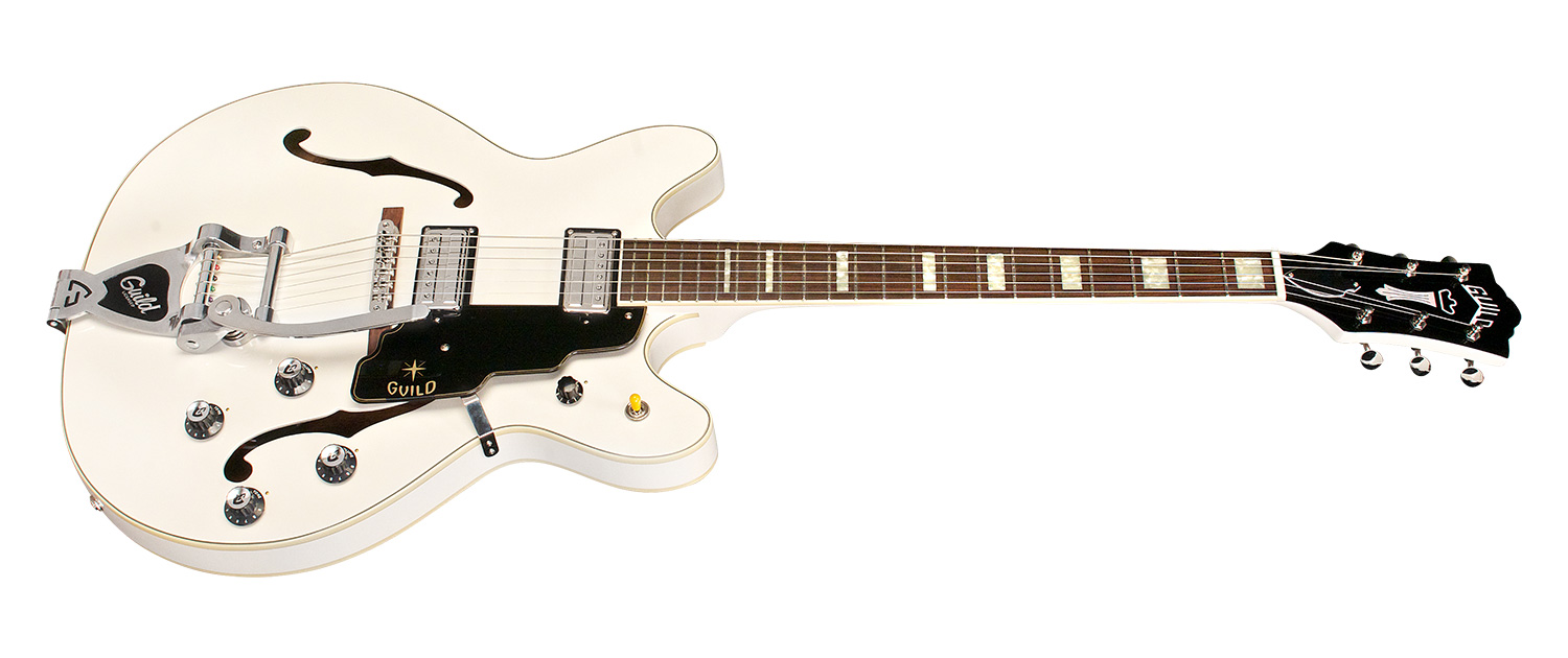 Guild Starfire V Newark St Hh Bigsby Rw - White - Semi-Hollow E-Gitarre - Variation 1