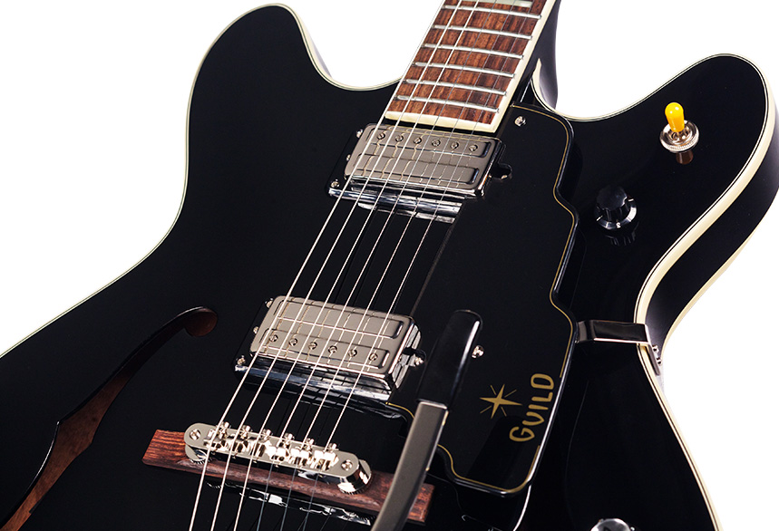 Guild Starfire V Newark St Hh Bigsby Rw - Black - Semi-Hollow E-Gitarre - Variation 3