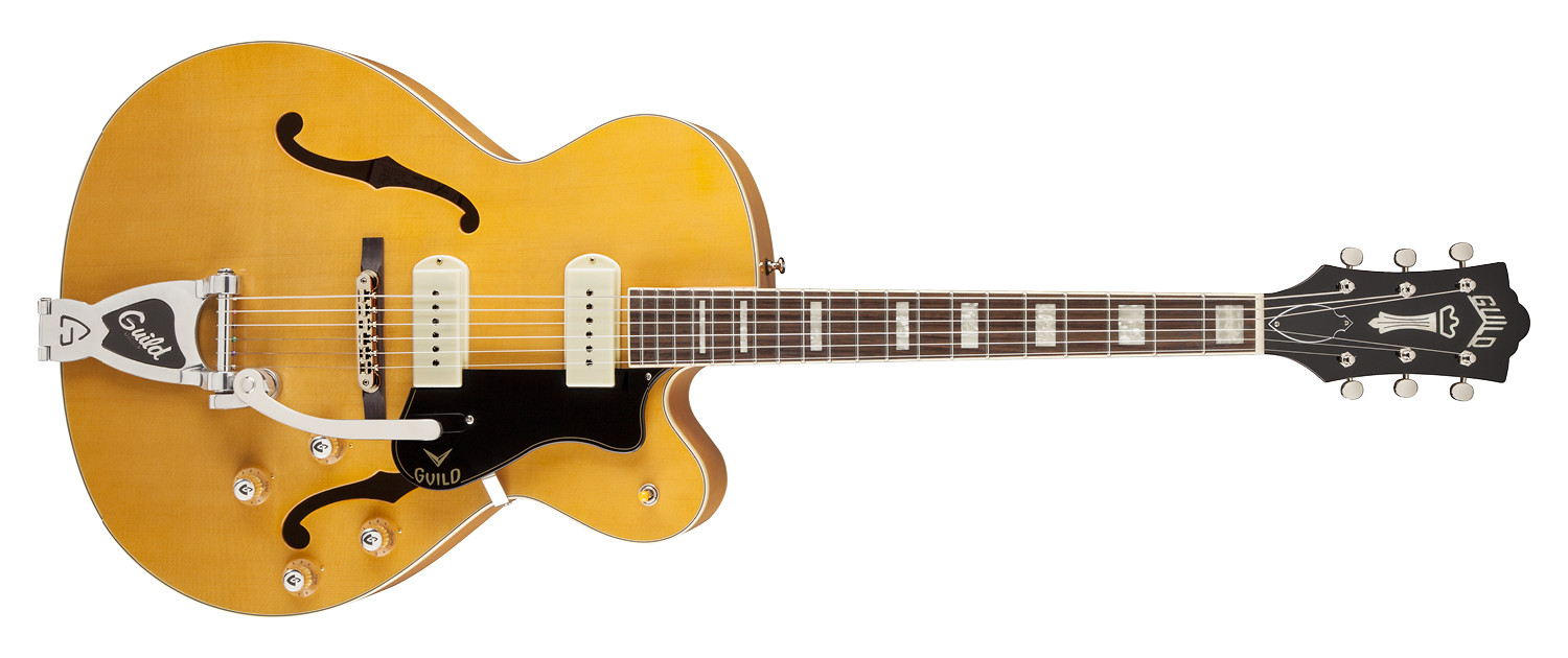 Guild X-175b Manhattan Newark St Collection Bigsby +etui - Blonde - Semi-Hollow E-Gitarre - Variation 3