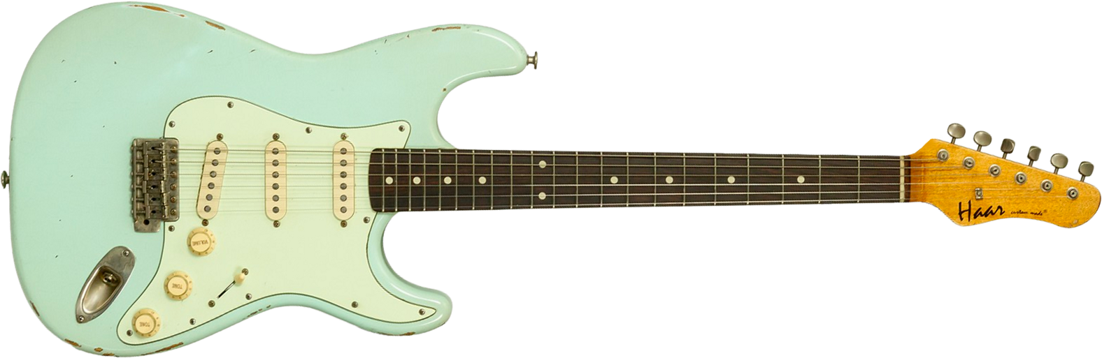Haar Guitars Trad S 3s Lindy Fralin Trem Rw #43487 - Aged Surf Green - E-Gitarre in Str-Form - Main picture