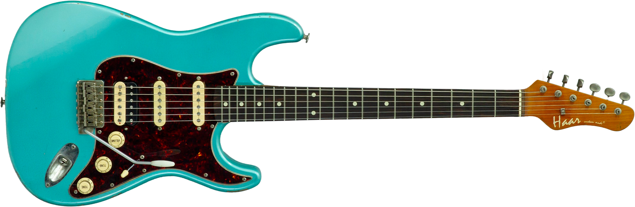Haar Guitars Trad S Hss Lindy Fralin Trem Rw #43592 - Aged Teal Green Metallic - E-Gitarre in Str-Form - Main picture