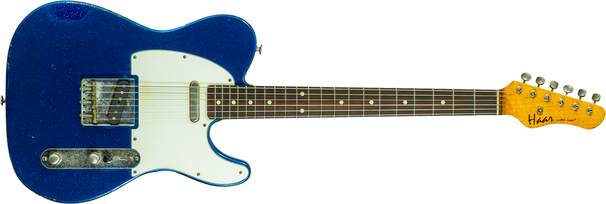 Haar Guitars Trad T 2s Lindy Fralin #43671 - Aged Sparkle Blue - E-Gitarre in Teleform - Main picture