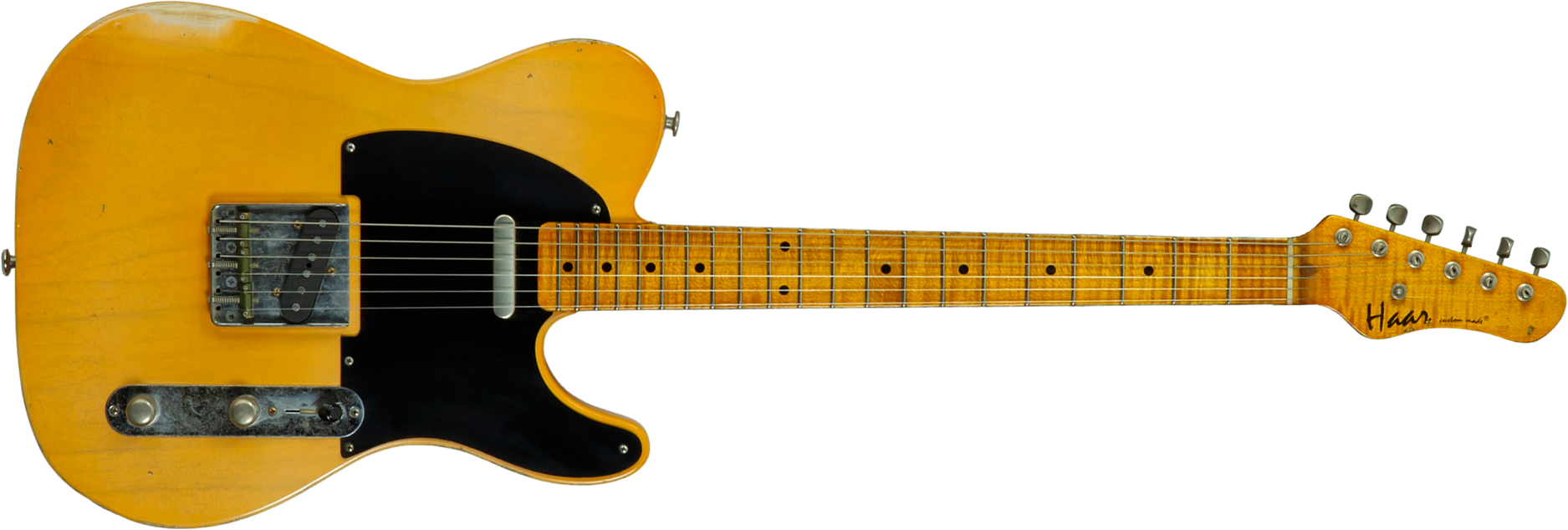 Haar Guitars Trad T 2s Lindy Fralin Mn #43672 - Aged Butterscotch - E-Gitarre in Teleform - Main picture