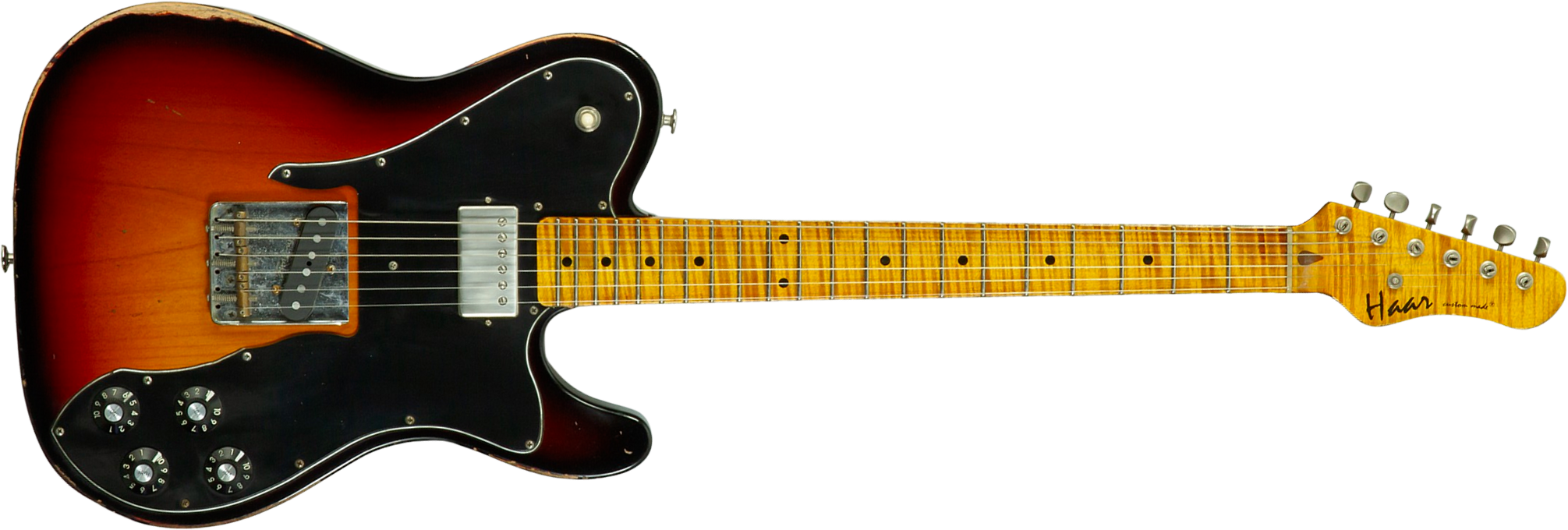Haar Guitars Trad T 72 Sh Lindy Fralin Mn #43667 - Aged 3 Tone Sunburst - E-Gitarre in Teleform - Main picture