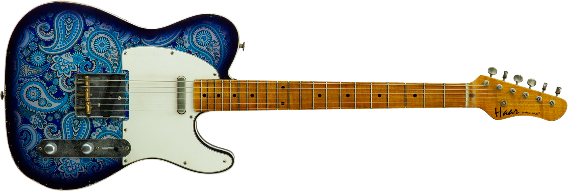 Haar Guitars Trad T Custom 2s Kloppmann. Mn  #43518 - Blue Paisley - E-Gitarre in Teleform - Main picture
