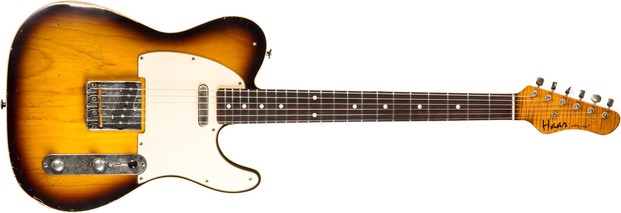 Haar Guitars Trad T Custom 2s Lindy Fralin Ht Rw #42267 - Aged 2-tone Tobacco - E-Gitarre in Teleform - Main picture