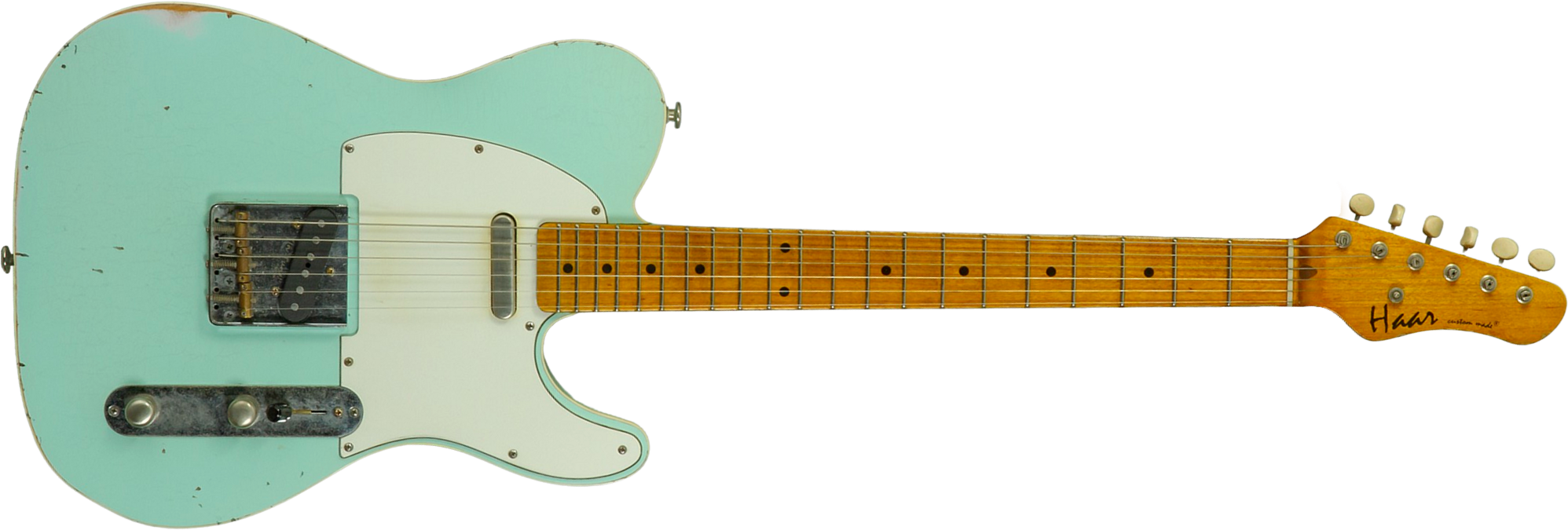 Haar Guitars Trad T Custom 2s Lindy Fralin Mn #43669 - Aged Surf Green - E-Gitarre in Teleform - Main picture
