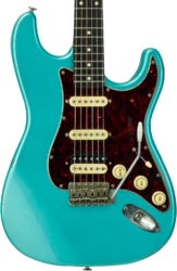 E-gitarre in str-form Haar guitars Trad S #43592 - Aged Teal Green Metallic