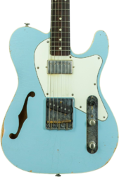 E-gitarre in teleform Haar guitars Trad T Thinline Custom #43670 - Aged Sonic Blue