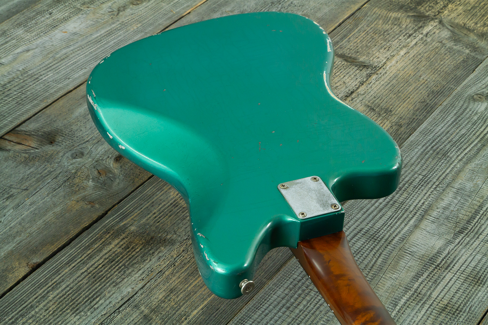 Haar Guitars Trad Jg 2s Amber Trem Rw #43594 - Aged Sherwood Green Metallic - Retro-Rock-E-Gitarre - Variation 10