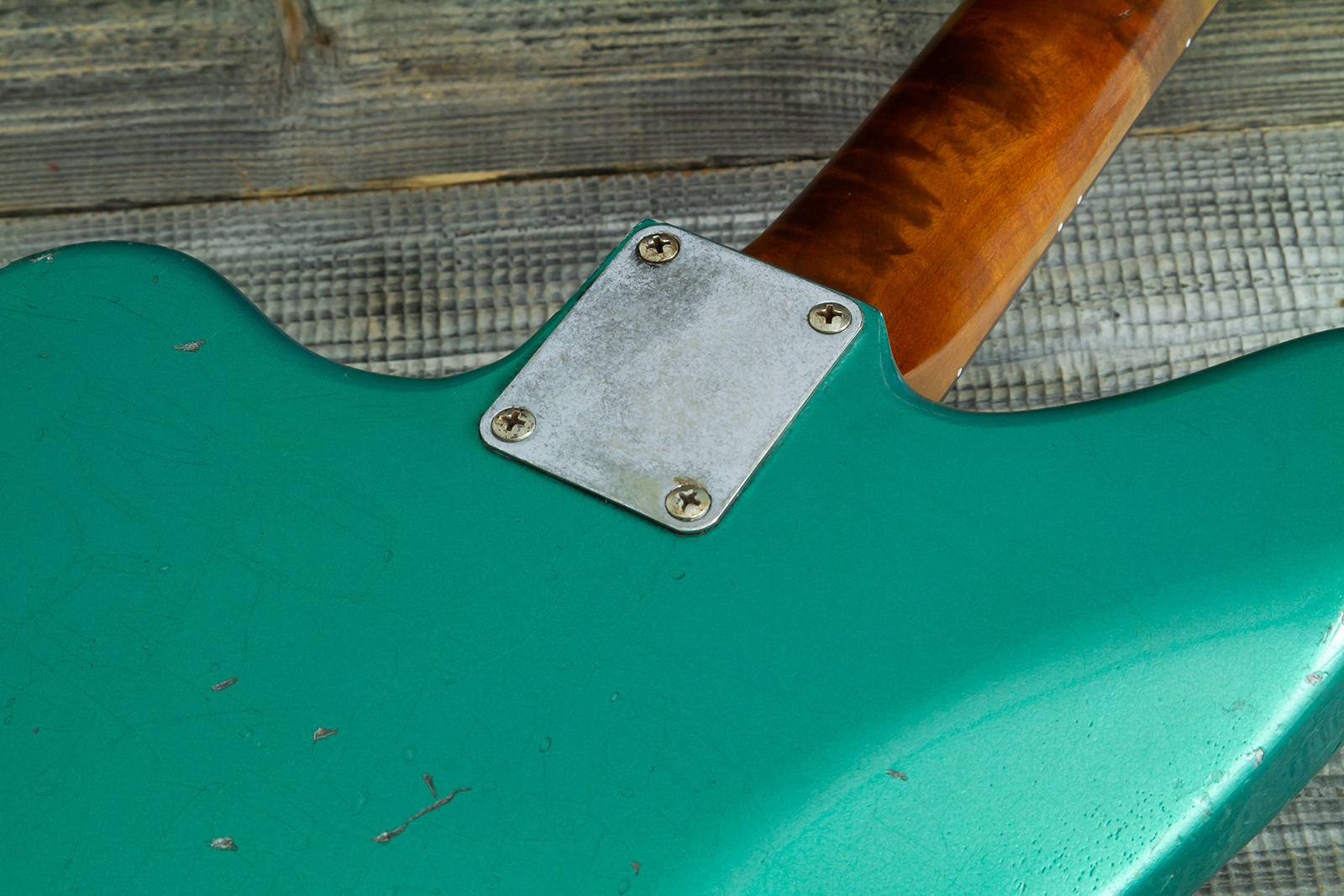 Haar Guitars Trad Jg 2s Amber Trem Rw #43594 - Aged Sherwood Green Metallic - Retro-Rock-E-Gitarre - Variation 11