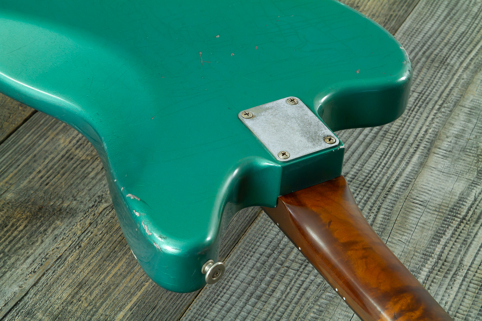 Haar Guitars Trad Jg 2s Amber Trem Rw #43594 - Aged Sherwood Green Metallic - Retro-Rock-E-Gitarre - Variation 13