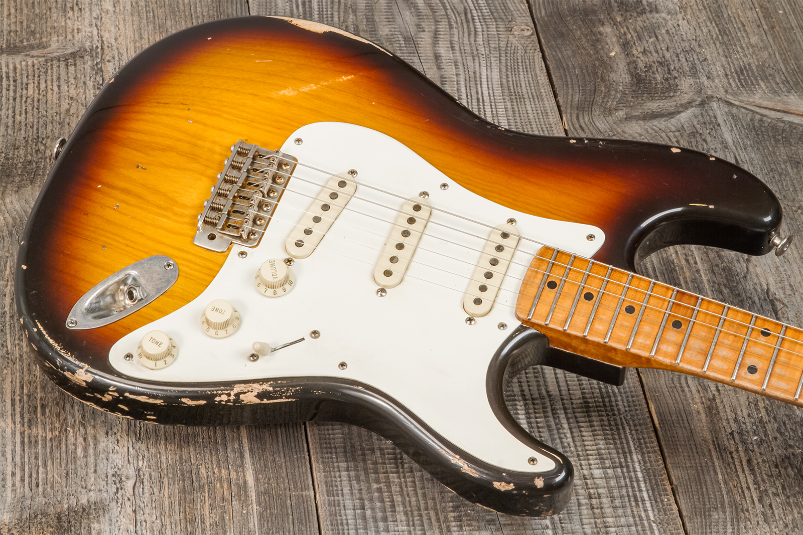 Haar Guitars Trad S 3s Kloppman Trem Mn #42273 - Aged 2-tone Tobacco - E-Gitarre in Str-Form - Variation 2