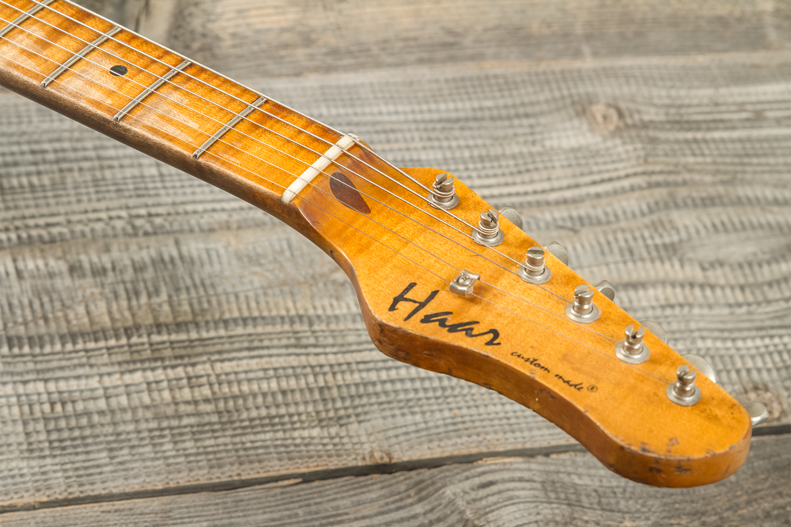 Haar Guitars Trad S 3s Kloppman Trem Mn #42273 - Aged 2-tone Tobacco - E-Gitarre in Str-Form - Variation 6