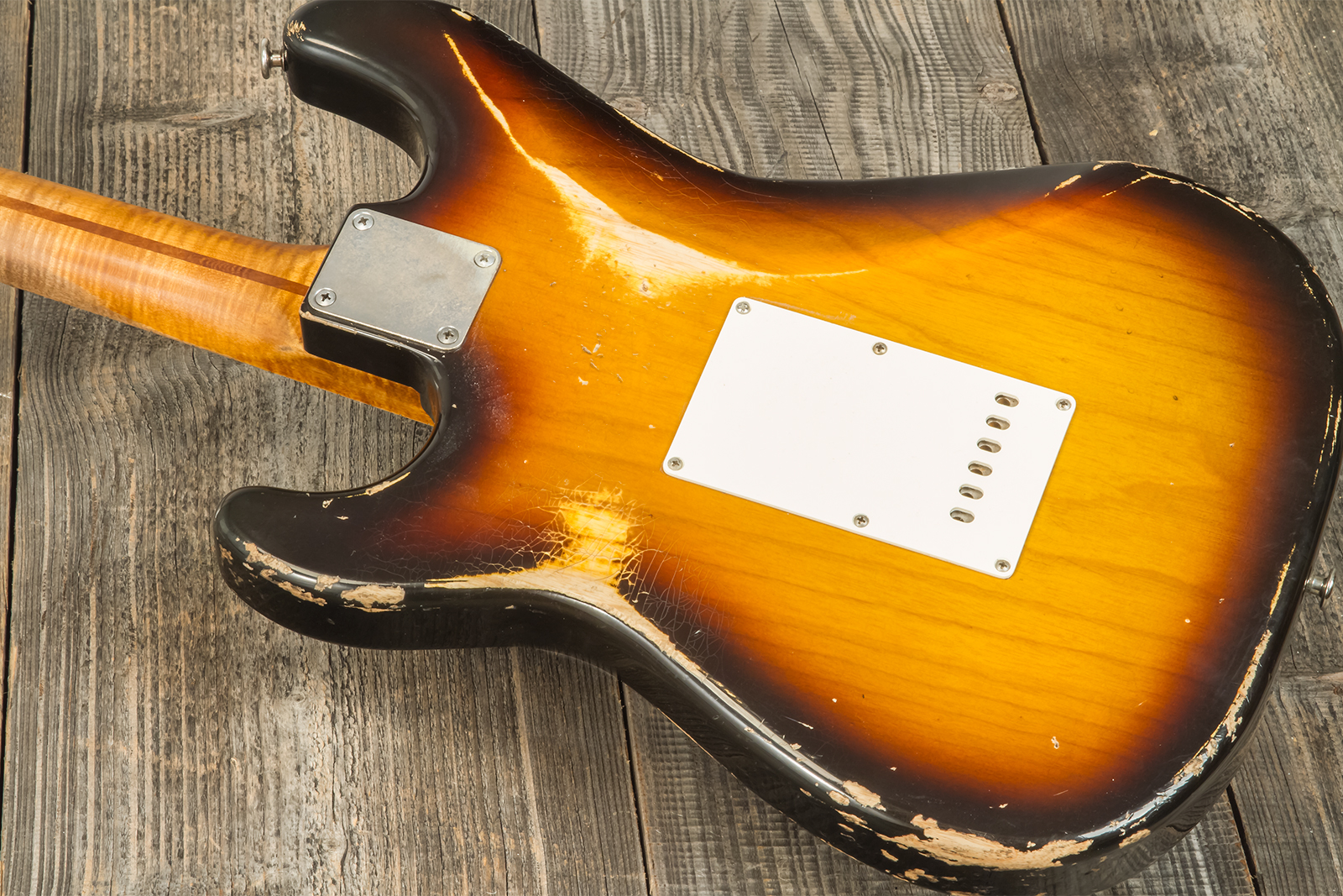 Haar Guitars Trad S 3s Kloppman Trem Mn #42273 - Aged 2-tone Tobacco - E-Gitarre in Str-Form - Variation 7