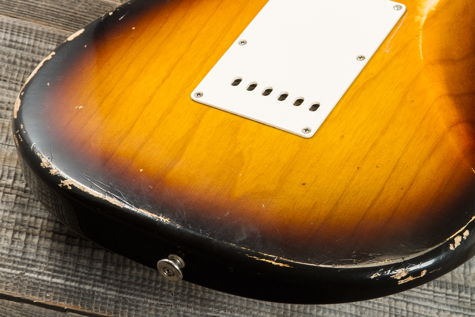 Haar Guitars Trad S 3s Kloppman Trem Mn #42273 - Aged 2-tone Tobacco - E-Gitarre in Str-Form - Variation 8