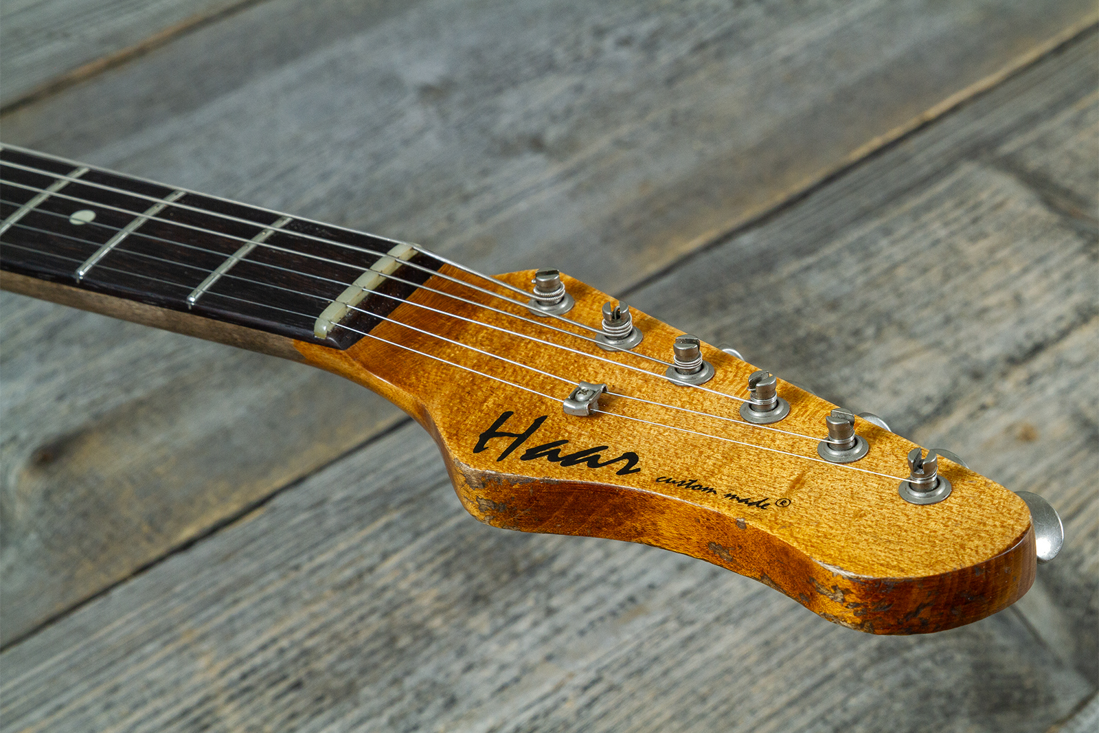 Haar Guitars Trad S 3s Klopppmann Trem Rw #43484 - Aged 2-tone Chocolate Sunburst - E-Gitarre in Str-Form - Variation 6