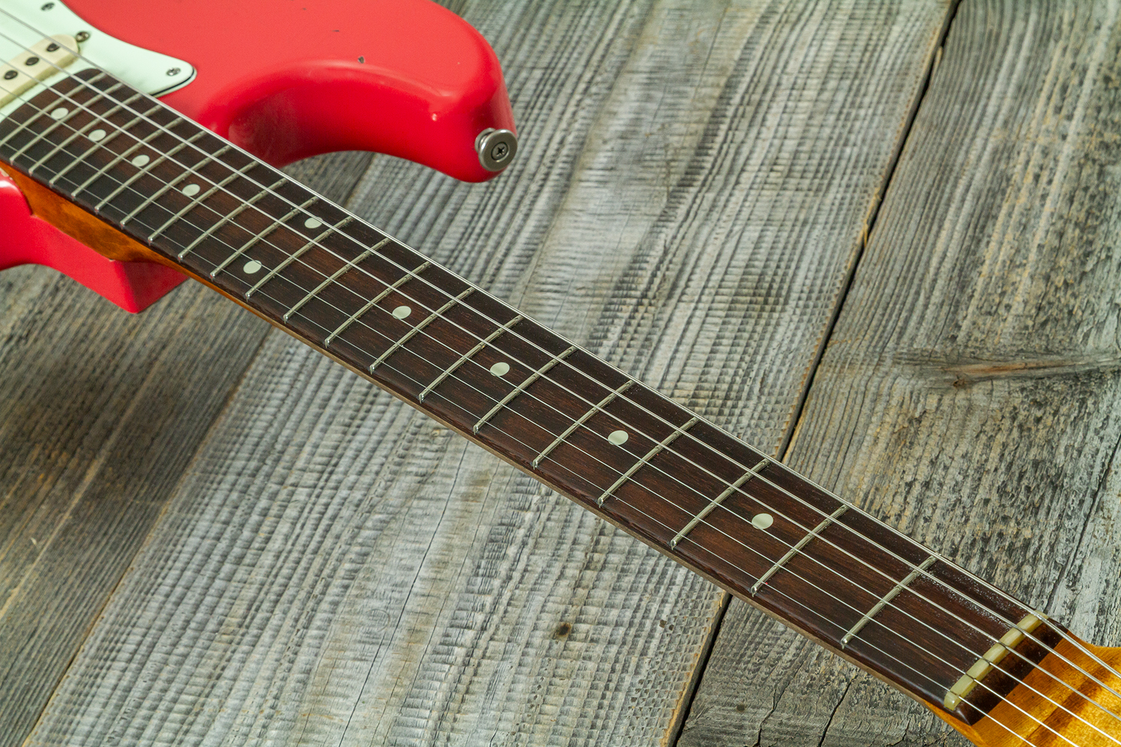 Haar Guitars Trad S 3s Klopppmann Trem Rw #43486 - Aged Fiesta Red - E-Gitarre in Str-Form - Variation 5