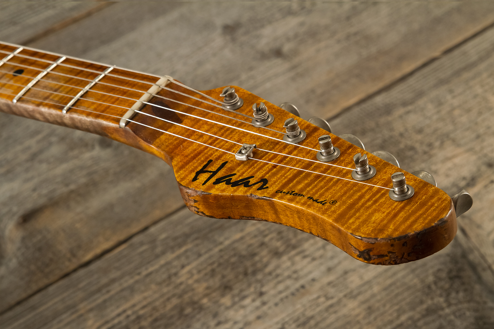 Haar Guitars Trad S 3s Lindy Fralin Trem Mn #42272 - Aged 2-tone Tobacco - E-Gitarre in Str-Form - Variation 11
