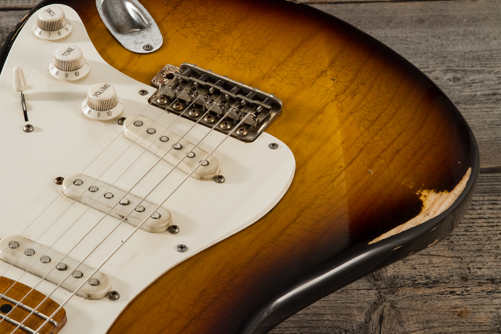 Haar Guitars Trad S 3s Lindy Fralin Trem Mn #42272 - Aged 2-tone Tobacco - E-Gitarre in Str-Form - Variation 3