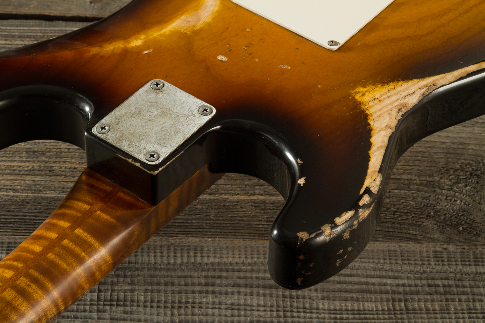 Haar Guitars Trad S 3s Lindy Fralin Trem Mn #42272 - Aged 2-tone Tobacco - E-Gitarre in Str-Form - Variation 8