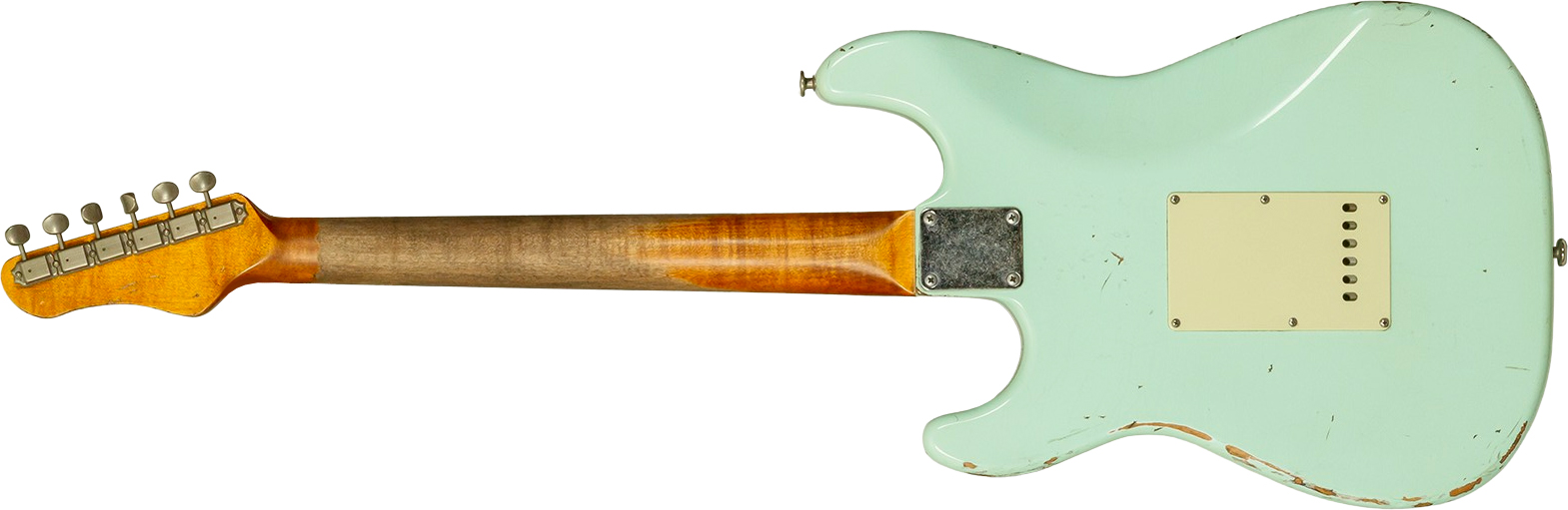 Haar Guitars Trad S 3s Lindy Fralin Trem Rw #43487 - Aged Surf Green - E-Gitarre in Str-Form - Variation 1