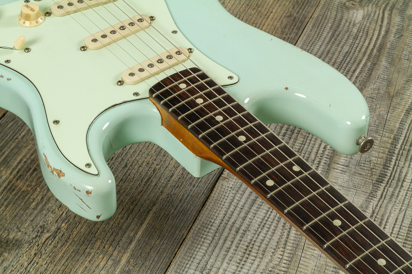 Haar Guitars Trad S 3s Lindy Fralin Trem Rw #43487 - Aged Surf Green - E-Gitarre in Str-Form - Variation 4