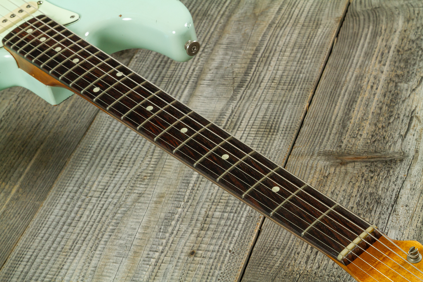 Haar Guitars Trad S 3s Lindy Fralin Trem Rw #43487 - Aged Surf Green - E-Gitarre in Str-Form - Variation 5
