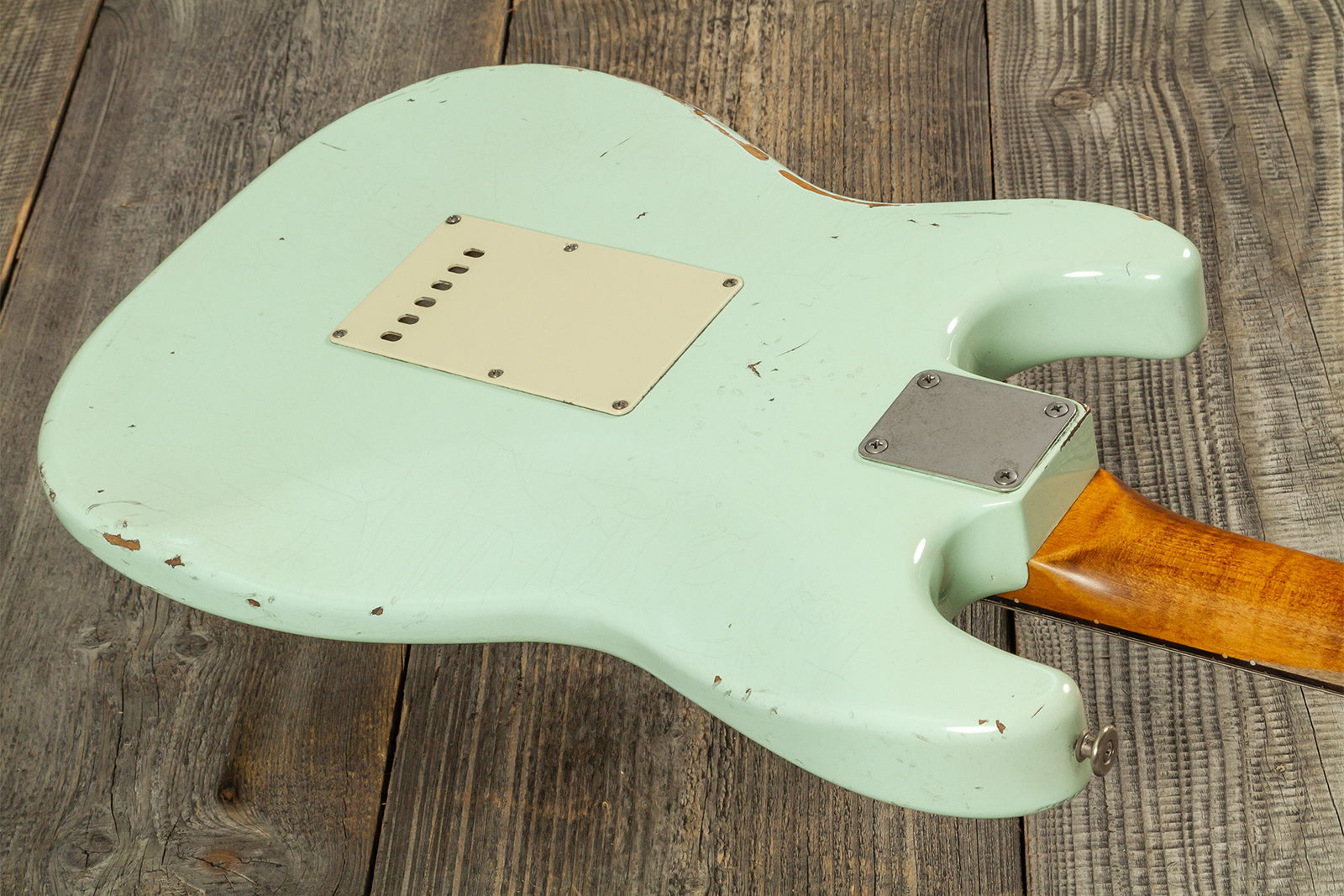 Haar Guitars Trad S 3s Lindy Fralin Trem Rw #43487 - Aged Surf Green - E-Gitarre in Str-Form - Variation 7